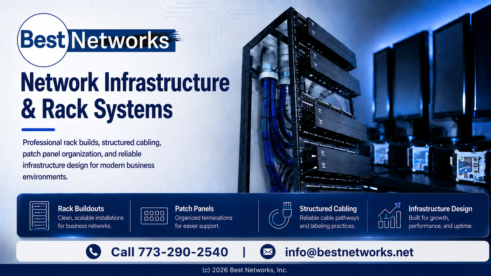 Best Networks network infrastructure, rack systems, virtualization, and server support services