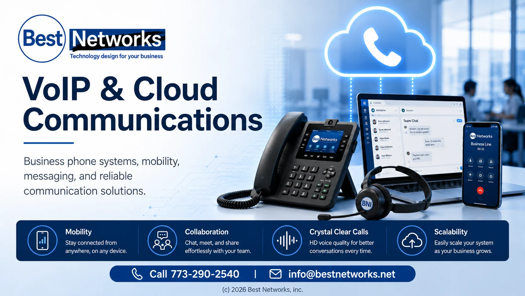 Best Networks VoIP and cloud communications services banner
